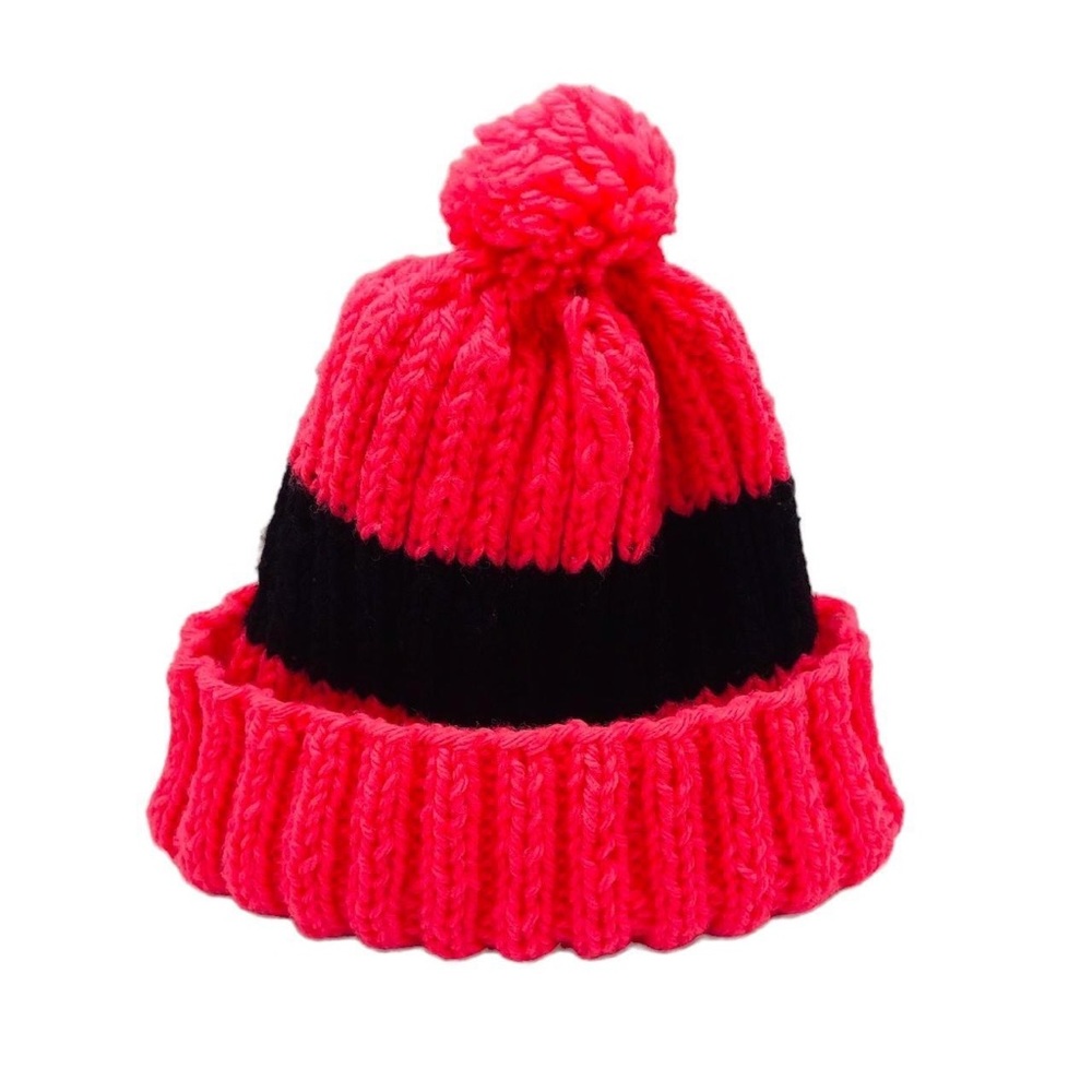 Pink and Black Beanie